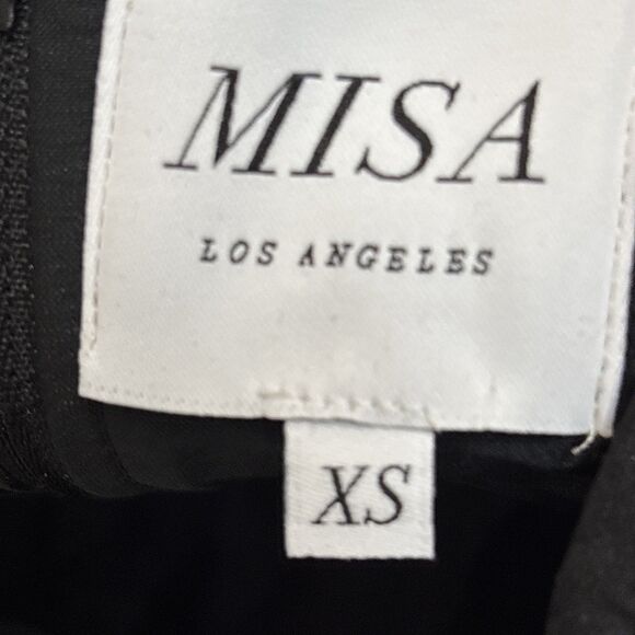 Misa Los Angeles Dita top Black Faux Leather Off Shoulder Puff Sleeve Blouse XS - Picture 4 of 4